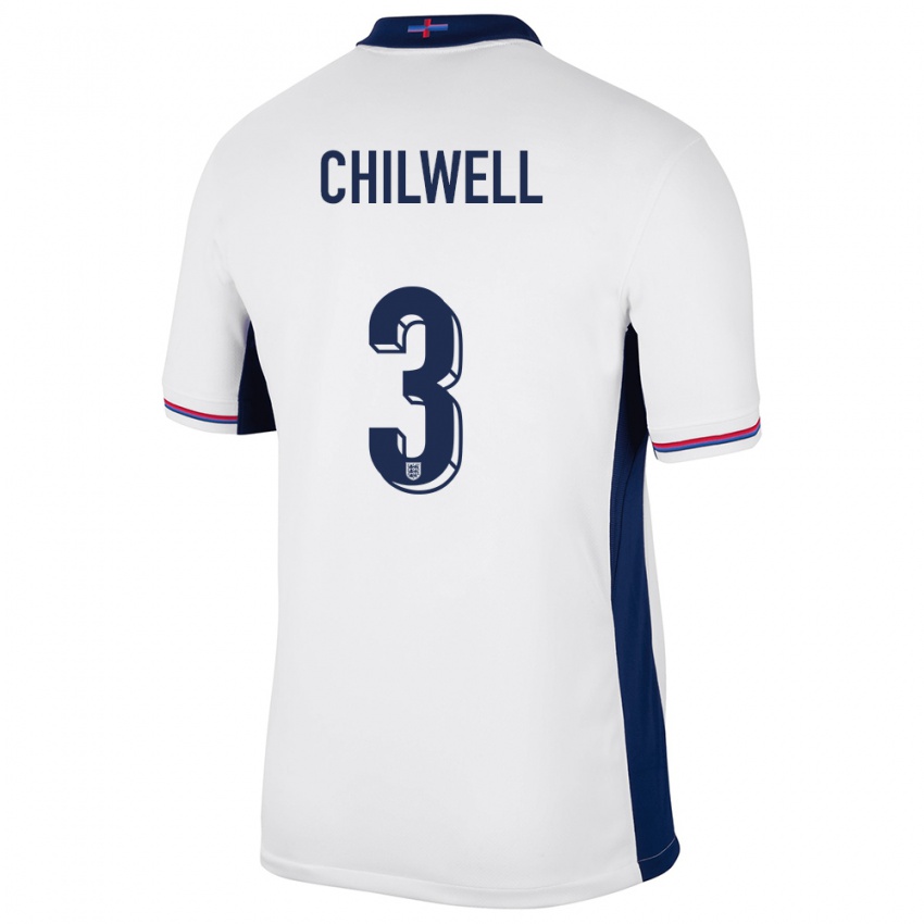 Niño Camiseta Inglaterra Ben Chilwell #3 Blanco 1ª Equipación 24-26 La Camisa Argentina