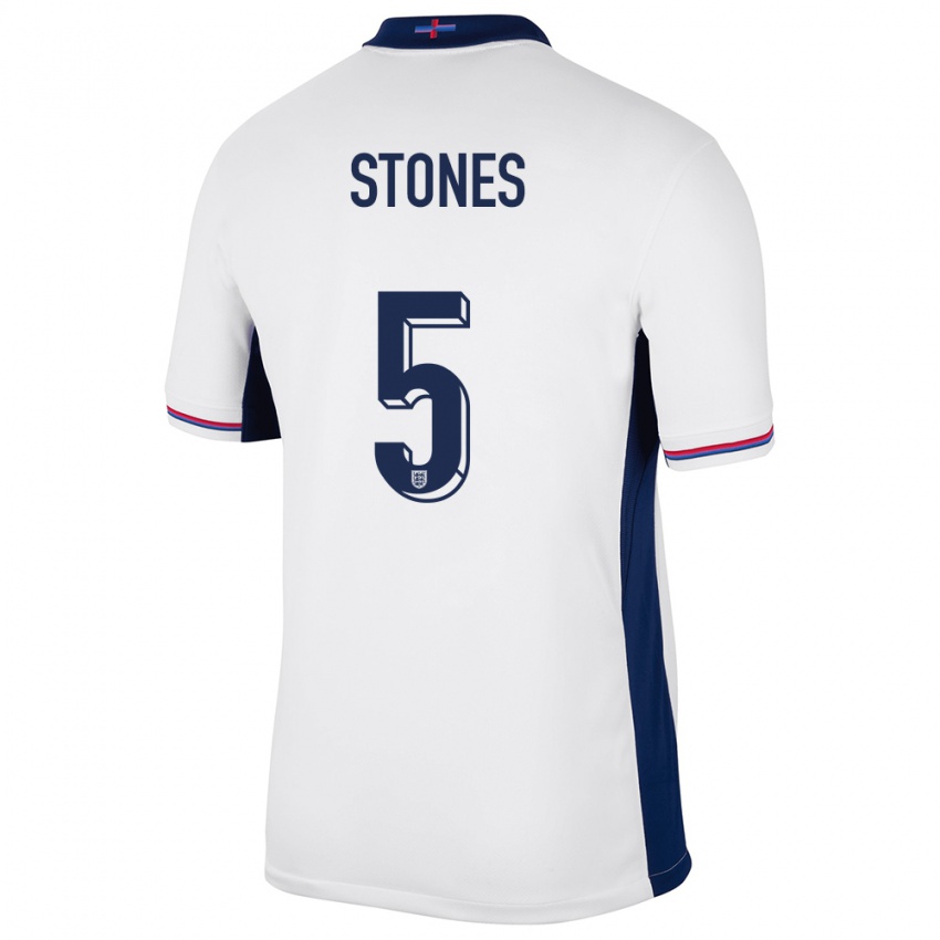 Niño Camiseta Inglaterra John Stones #5 Blanco 1ª Equipación 24-26 La Camisa Argentina