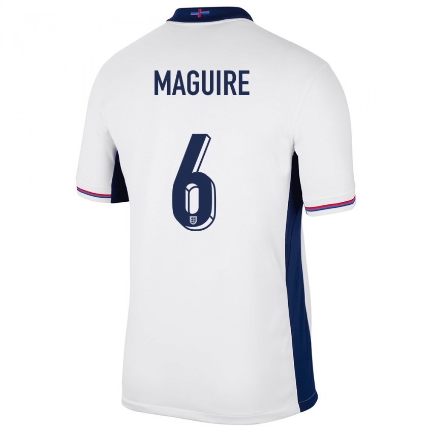 Niño Camiseta Inglaterra Harry Maguire #6 Blanco 1ª Equipación 24-26 La Camisa Argentina