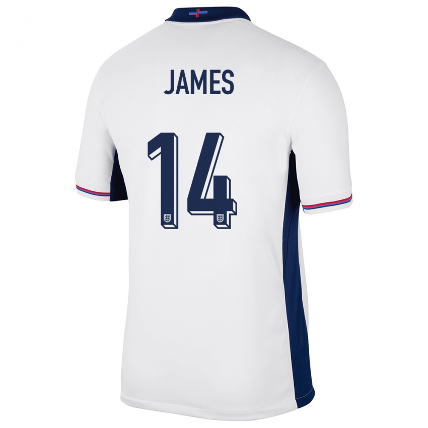 Niño Camiseta Inglaterra Reece James #14 Blanco 1ª Equipación 24-26 La Camisa Argentina