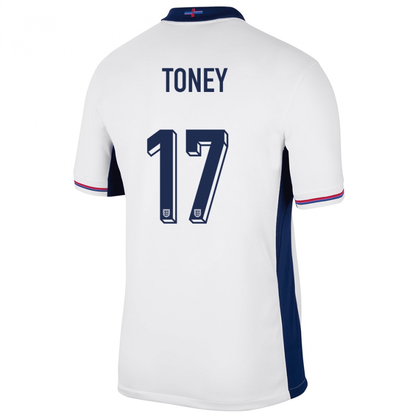 Niño Camiseta Inglaterra Ivan Toney #17 Blanco 1ª Equipación 24-26 La Camisa Argentina