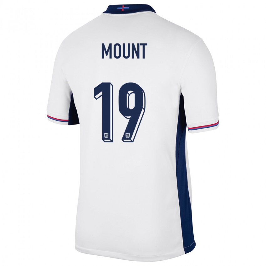 Niño Camiseta Inglaterra Mason Mount #19 Blanco 1ª Equipación 24-26 La Camisa Argentina