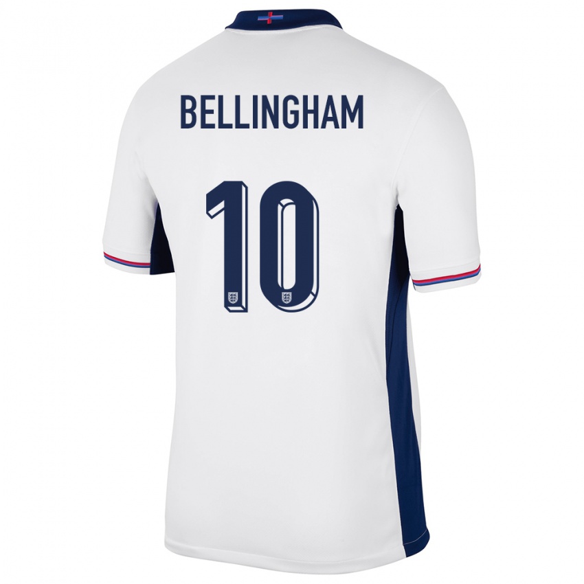 Niño Camiseta Inglaterra Jude Bellingham #10 Blanco 1ª Equipación 24-26 La Camisa Argentina