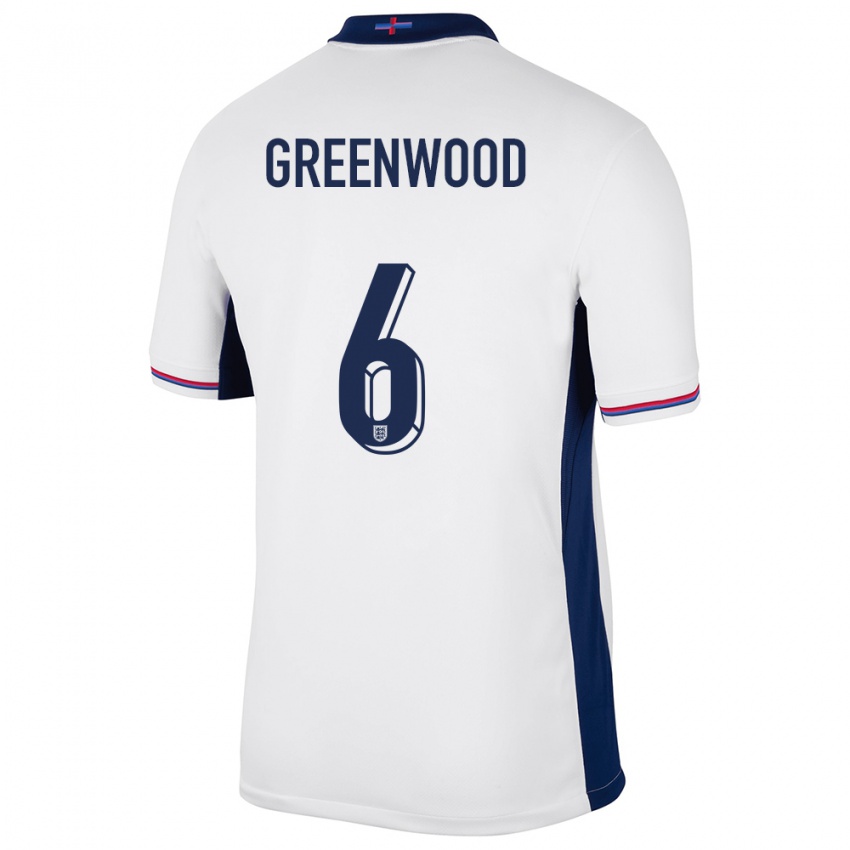 Niño Camiseta Inglaterra Alex Greenwood #6 Blanco 1ª Equipación 24-26 La Camisa Argentina