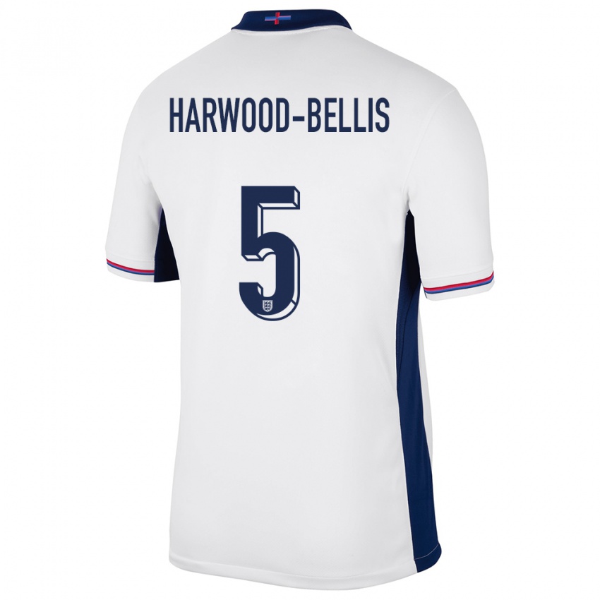 Niño Camiseta Inglaterra Taylor Harwood Bellis #5 Blanco 1ª Equipación 24-26 La Camisa Argentina