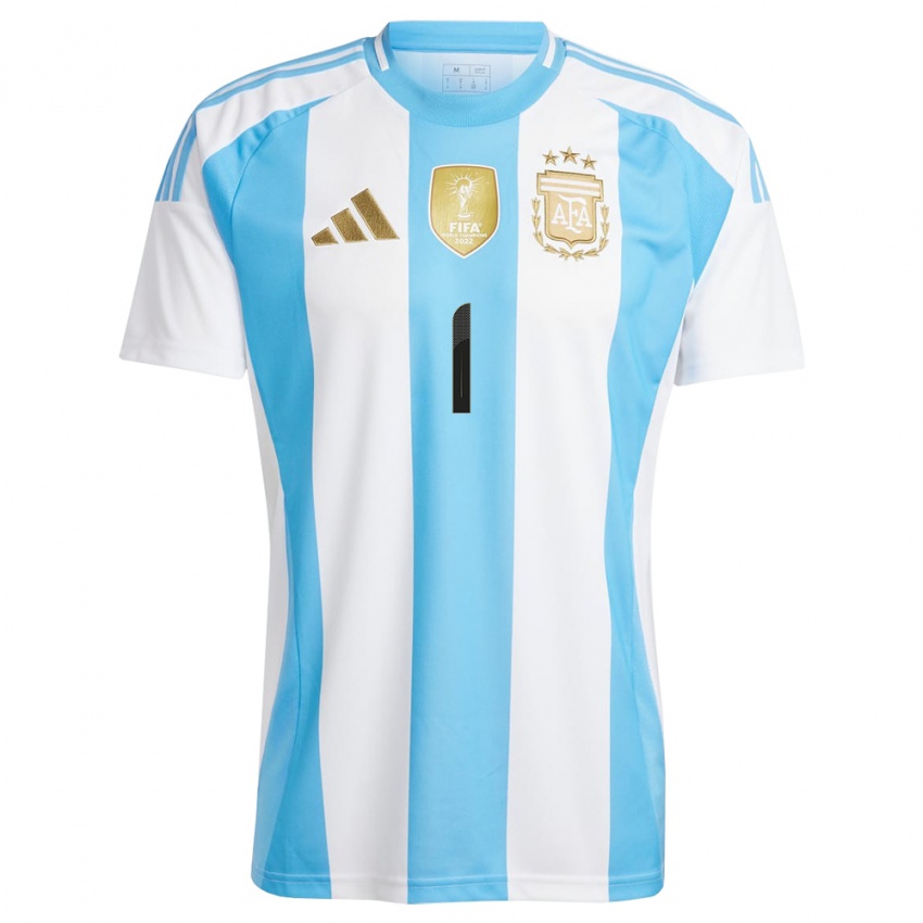 Niño Camiseta Argentina Vanina Correa #1 Blanco Azul 1ª Equipación 24-26 La Camisa Argentina