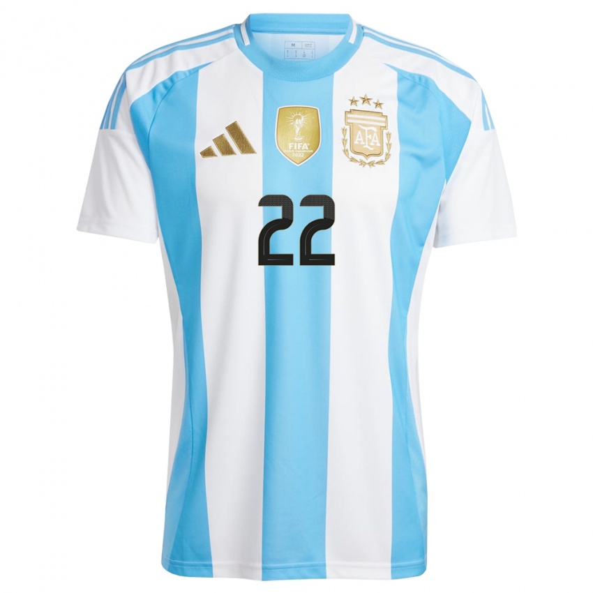 Niño Camiseta Argentina Estefania Banini #22 Blanco Azul 1ª Equipación 24-26 La Camisa Argentina