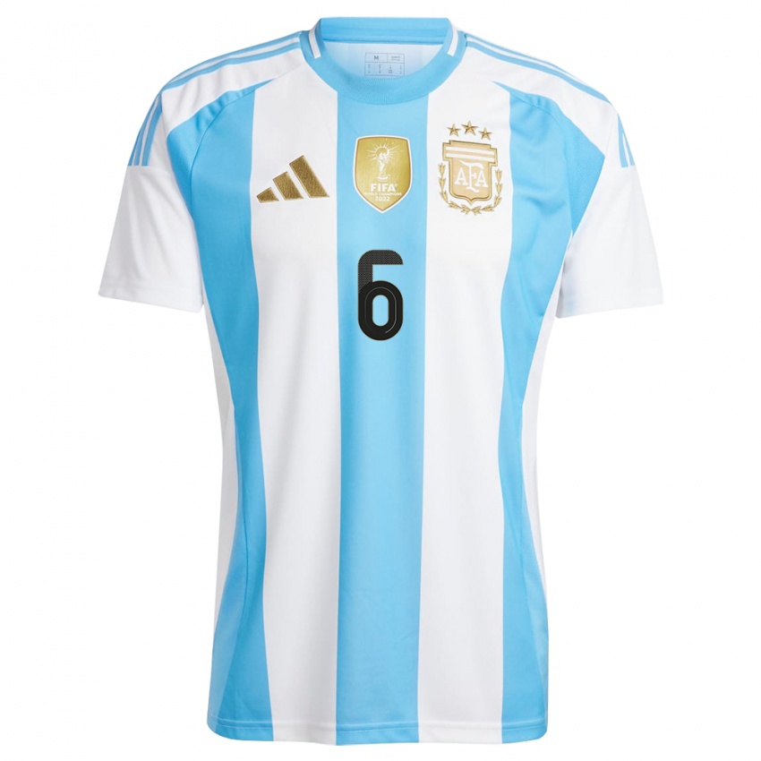 Niño Camiseta Argentina Aldana Cometti #6 Blanco Azul 1ª Equipación 24-26 La Camisa Argentina