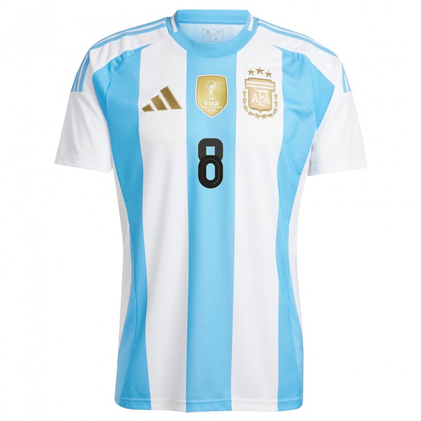 Niño Camiseta Argentina Daiana Falfan #8 Blanco Azul 1ª Equipación 24-26 La Camisa Argentina