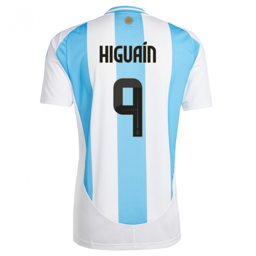 Niño Camiseta Argentina Gonzalo Higuain #9 Blanco Azul 1ª Equipación 24-26 La Camisa Argentina