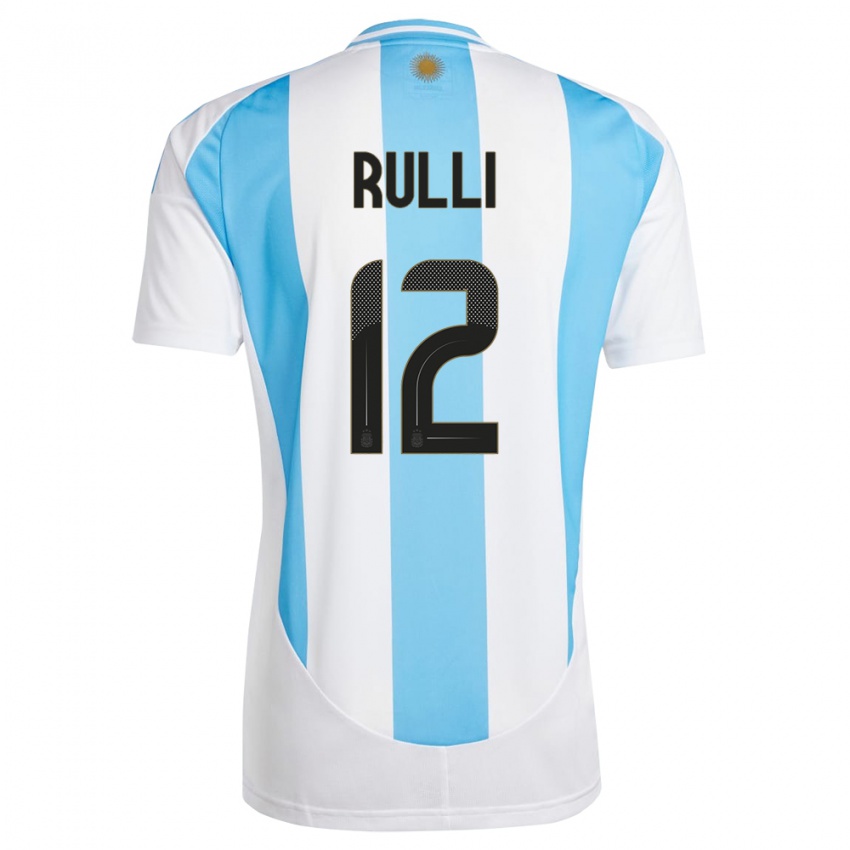 Niño Camiseta Argentina Geronimo Rulli #12 Blanco Azul 1ª Equipación 24-26 La Camisa Argentina