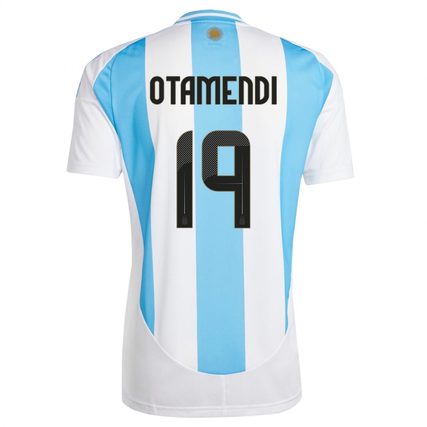 Niño Camiseta Argentina Nicolas Otamendi #19 Blanco Azul 1ª Equipación 24-26 La Camisa Argentina