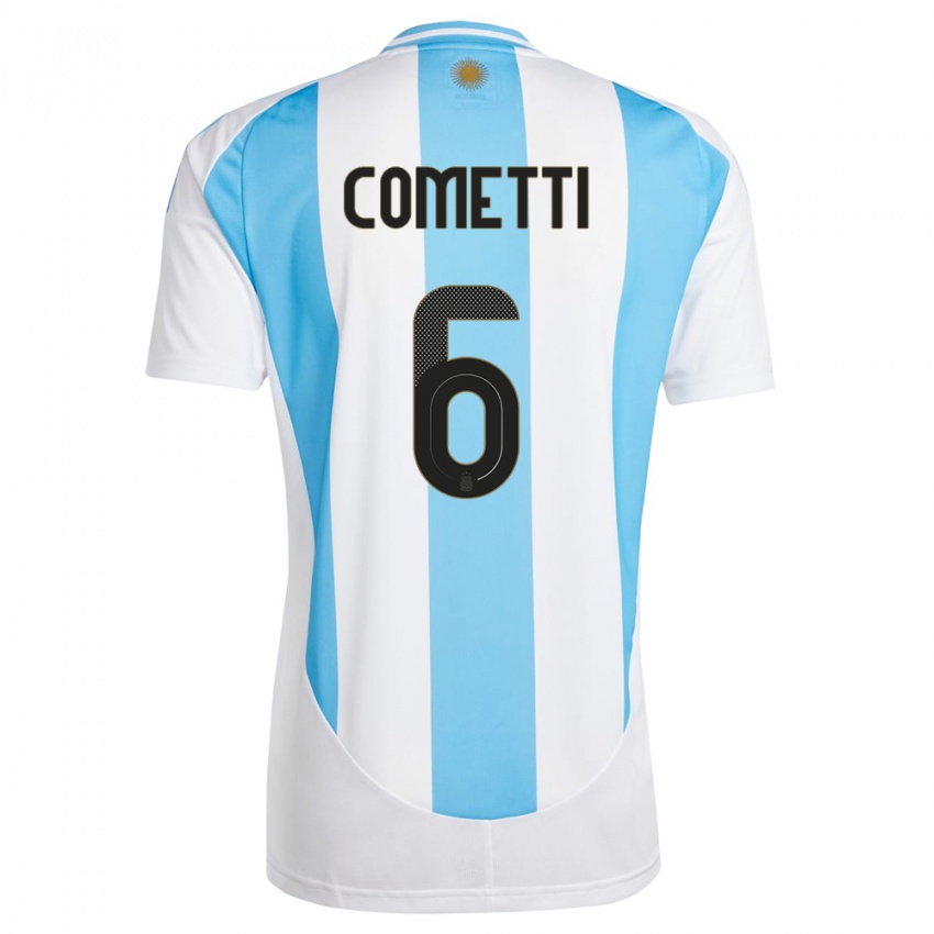 Niño Camiseta Argentina Aldana Cometti #6 Blanco Azul 1ª Equipación 24-26 La Camisa Argentina