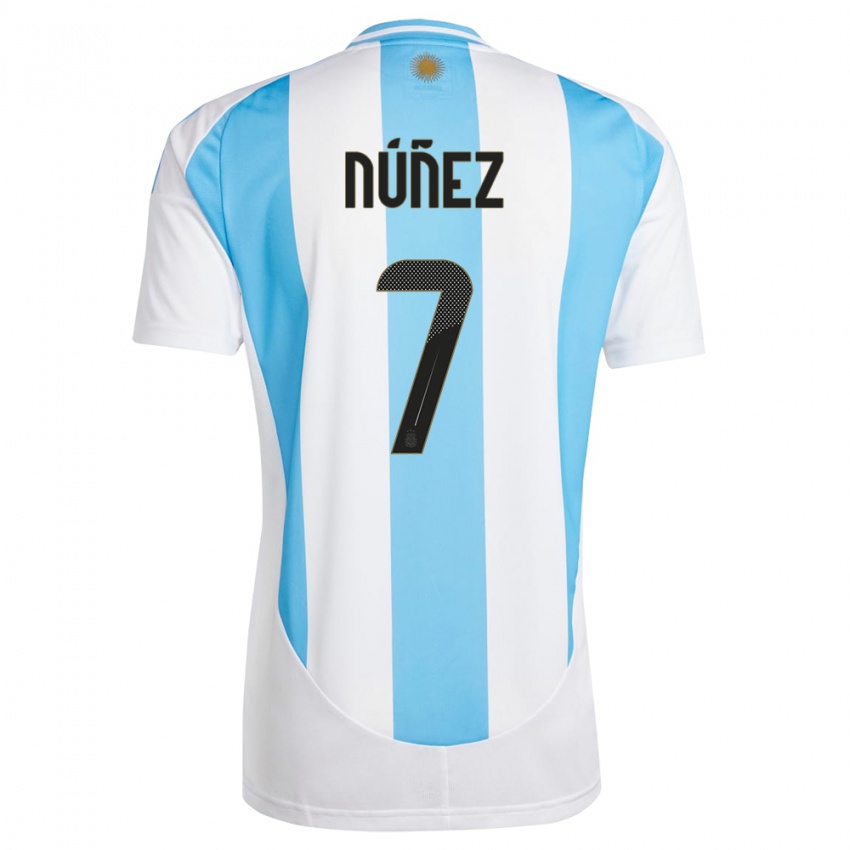 Niño Camiseta Argentina Romina Nunez #7 Blanco Azul 1ª Equipación 24-26 La Camisa Argentina