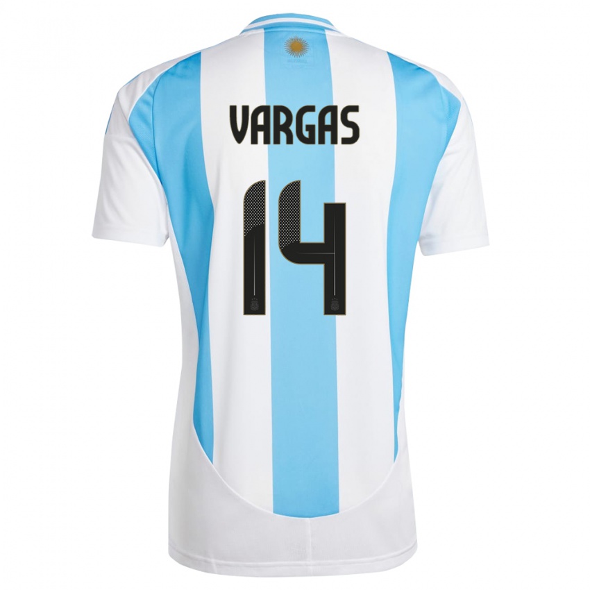 Niño Camiseta Argentina Agustina Vargas #14 Blanco Azul 1ª Equipación 24-26 La Camisa Argentina