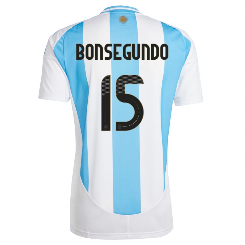 Niño Camiseta Argentina Florencia Bonsegundo #15 Blanco Azul 1ª Equipación 24-26 La Camisa Argentina