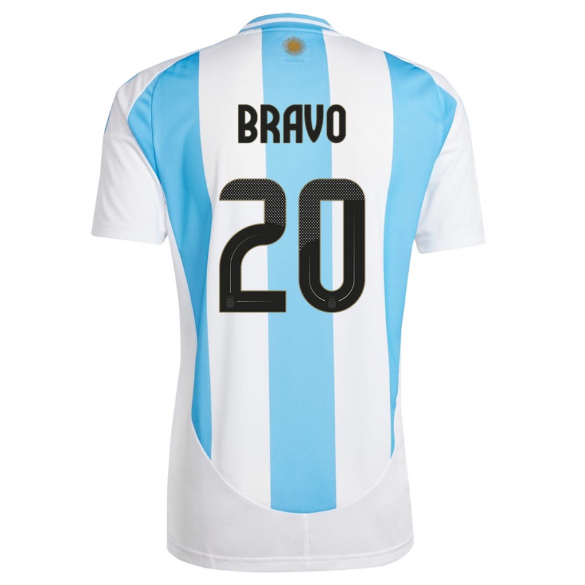 Niño Camiseta Argentina Ruth Bravo #20 Blanco Azul 1ª Equipación 24-26 La Camisa Argentina