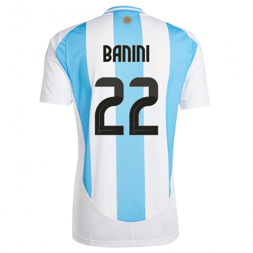 Niño Camiseta Argentina Estefania Banini #22 Blanco Azul 1ª Equipación 24-26 La Camisa Argentina