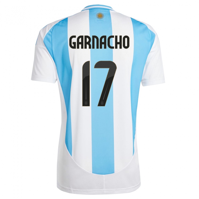 Niño Camiseta Argentina Alejandro Garnacho #17 Blanco Azul 1ª Equipación 24-26 La Camisa Argentina