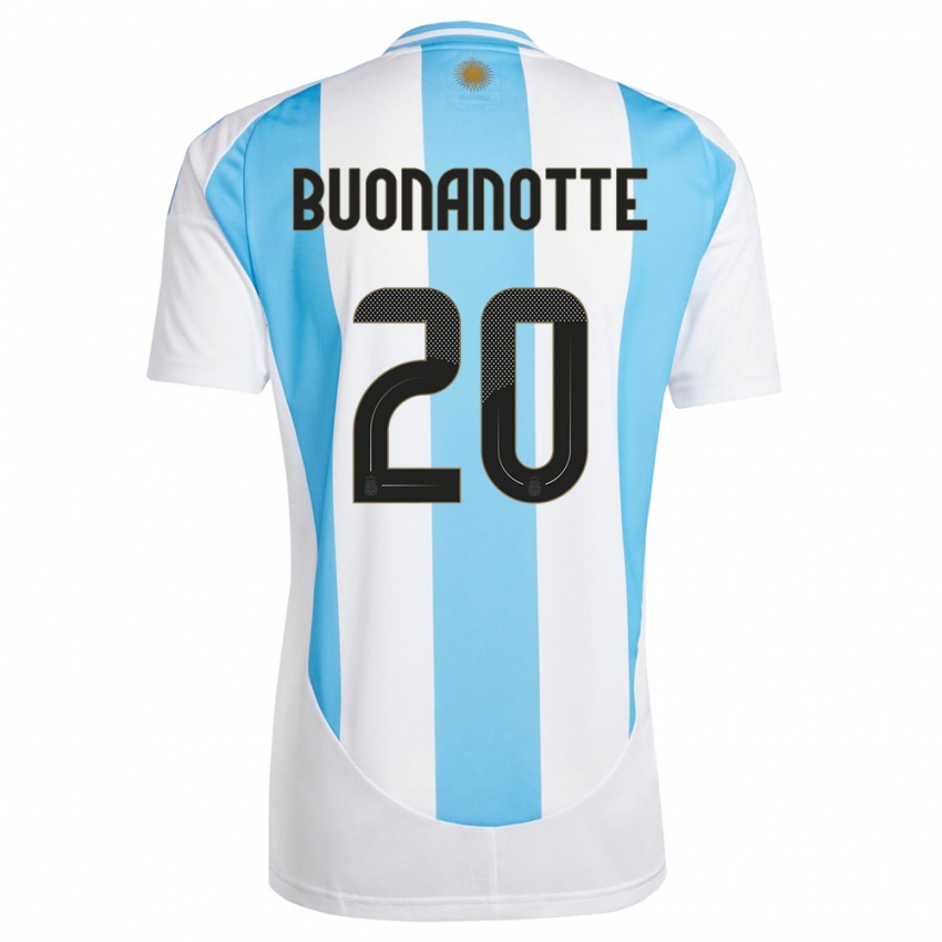 Niño Camiseta Argentina Facundo Buonanotte #20 Blanco Azul 1ª Equipación 24-26 La Camisa Argentina