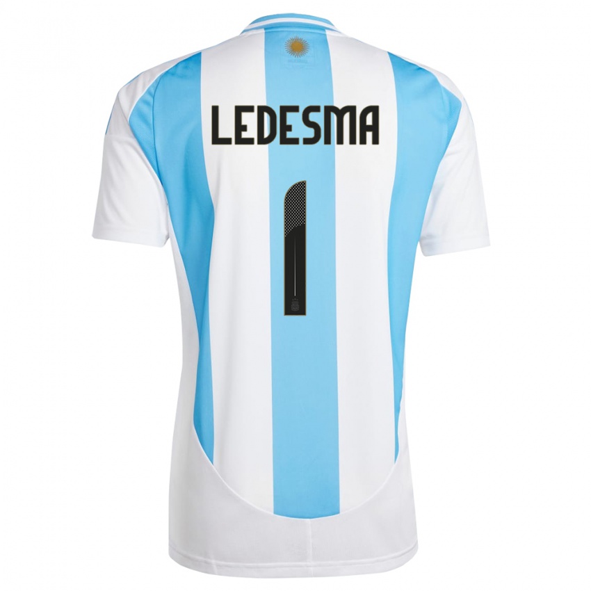 Niño Camiseta Argentina Jeremias Ledesma #1 Blanco Azul 1ª Equipación 24-26 La Camisa Argentina