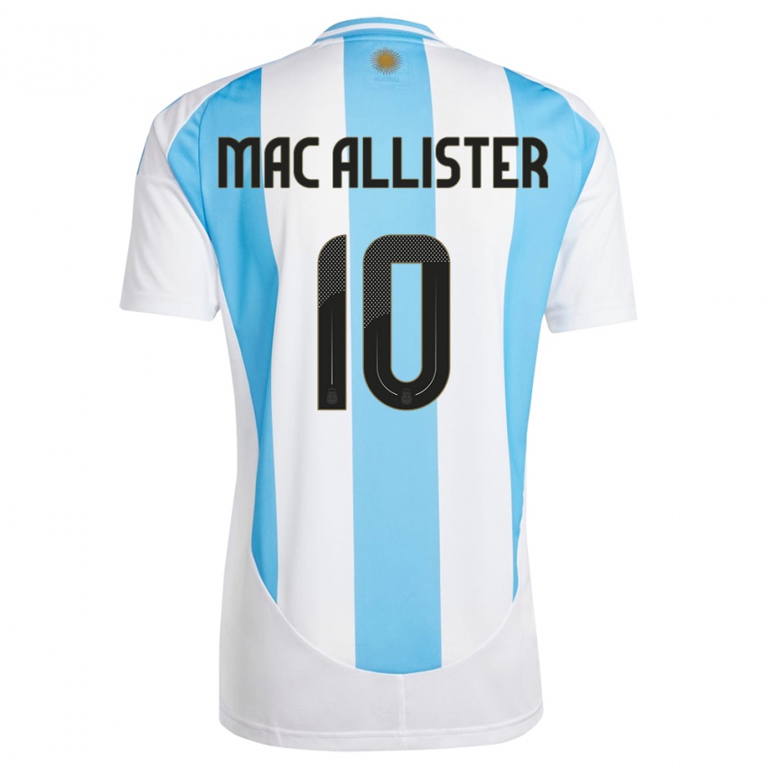Niño Camiseta Argentina Alexis Mac Allister #10 Blanco Azul 1ª Equipación 24-26 La Camisa Argentina