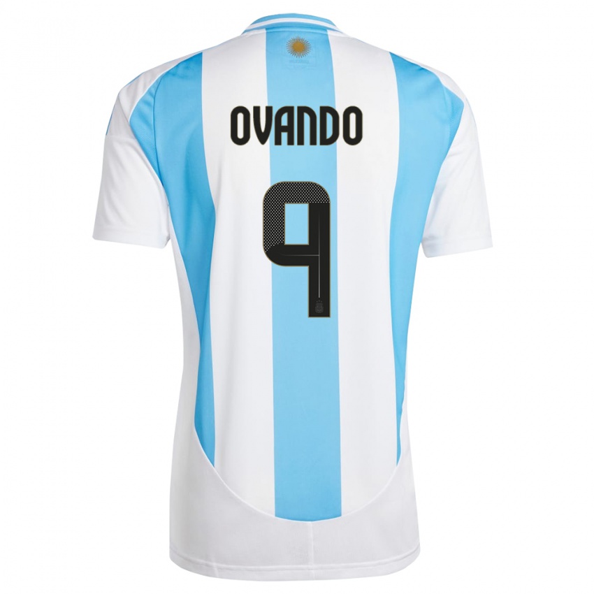 Niño Camiseta Argentina Lautaro Ovando #9 Blanco Azul 1ª Equipación 24-26 La Camisa Argentina