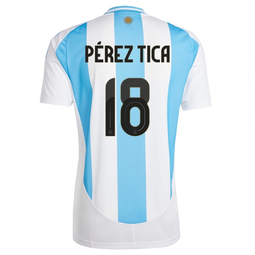 Niño Camiseta Argentina Jeremias Perez Tica #18 Blanco Azul 1ª Equipación 24-26 La Camisa Argentina