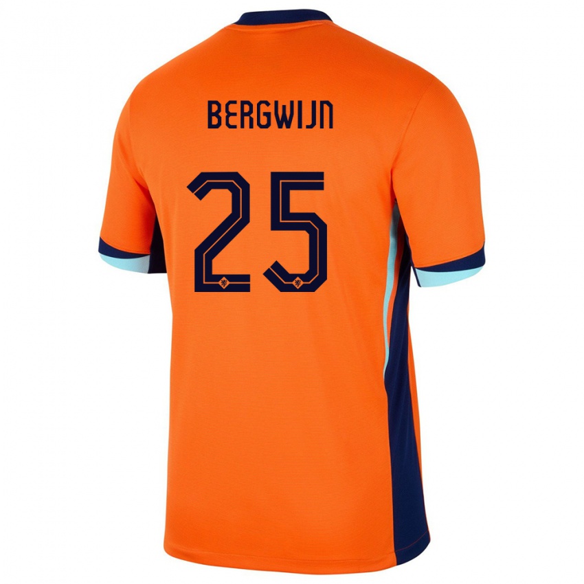 Niño Camiseta Países Bajos Steven Bergwijn #25 Naranja 1ª Equipación 24-26 La Camisa Argentina