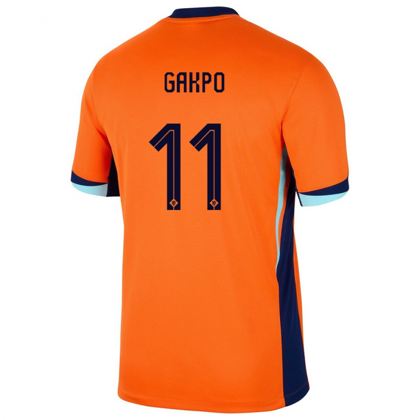 Niño Camiseta Países Bajos Cody Gakpo #11 Naranja 1ª Equipación 24-26 La Camisa Argentina