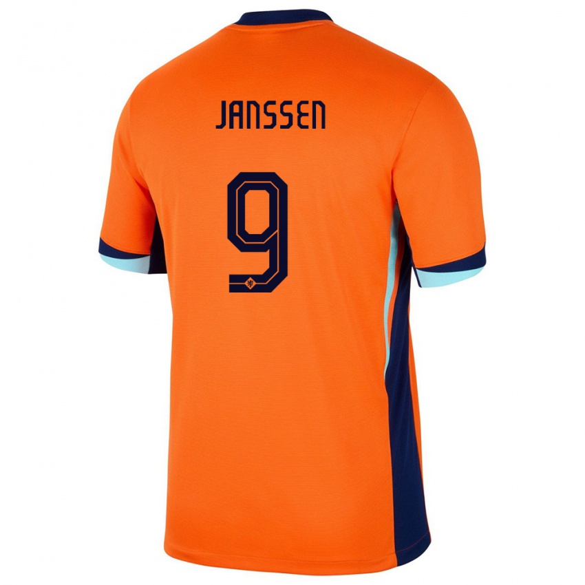 Niño Camiseta Países Bajos Vincent Janssen #9 Naranja 1ª Equipación 24-26 La Camisa Argentina