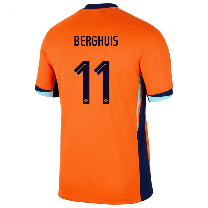 Niño Camiseta Países Bajos Steven Berghuis #11 Naranja 1ª Equipación 24-26 La Camisa Argentina