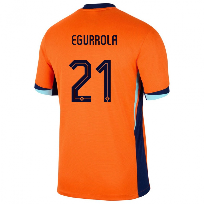 Niño Camiseta Países Bajos Damaris Egurrola #21 Naranja 1ª Equipación 24-26 La Camisa Argentina