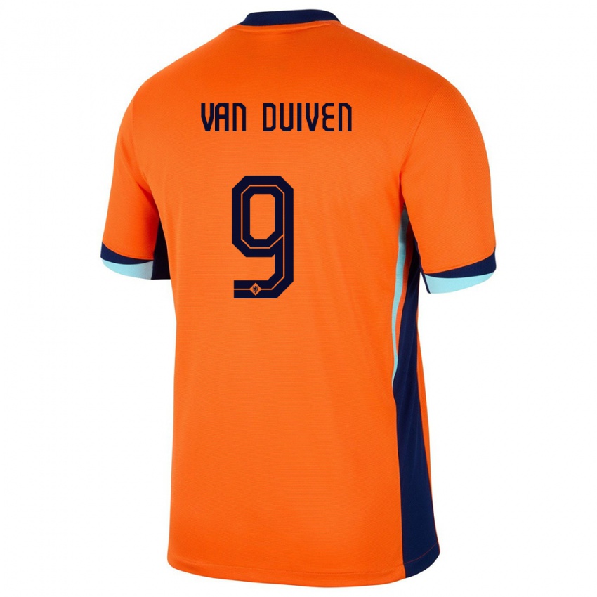 Niño Camiseta Países Bajos Jason Van Duiven #9 Naranja 1ª Equipación 24-26 La Camisa Argentina