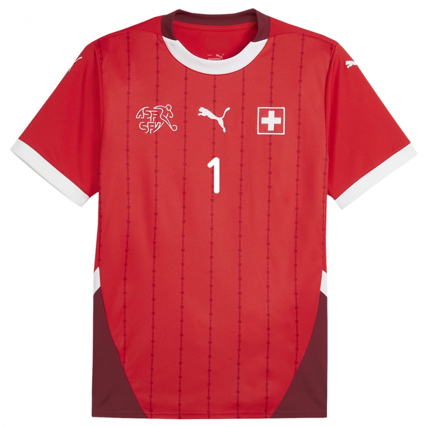 Niño Camiseta Suiza Marvin Hubel #1 Rojo 1ª Equipación 24-26 La Camisa Argentina