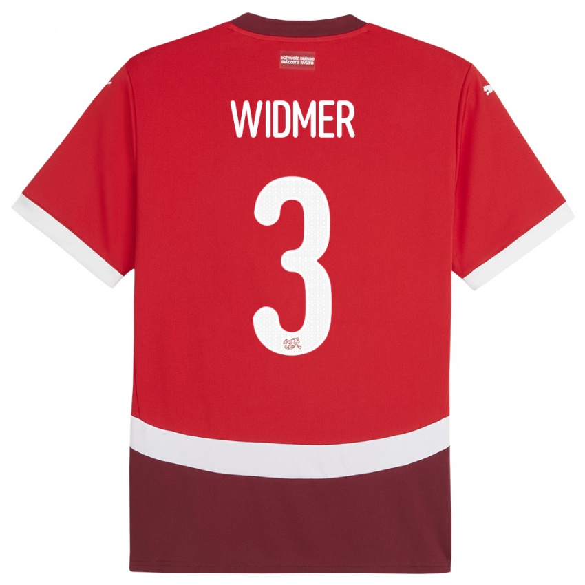 Niño Camiseta Suiza Silvan Widmer #3 Rojo 1ª Equipación 24-26 La Camisa Argentina