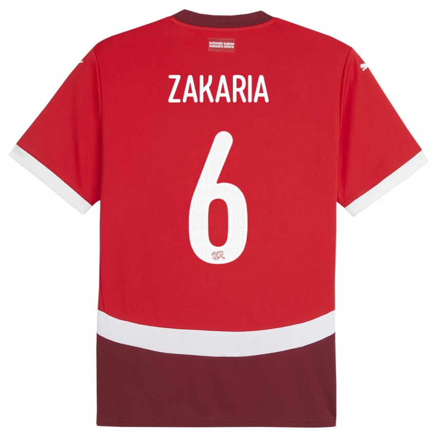 Niño Camiseta Suiza Denis Zakaria #6 Rojo 1ª Equipación 24-26 La Camisa Argentina