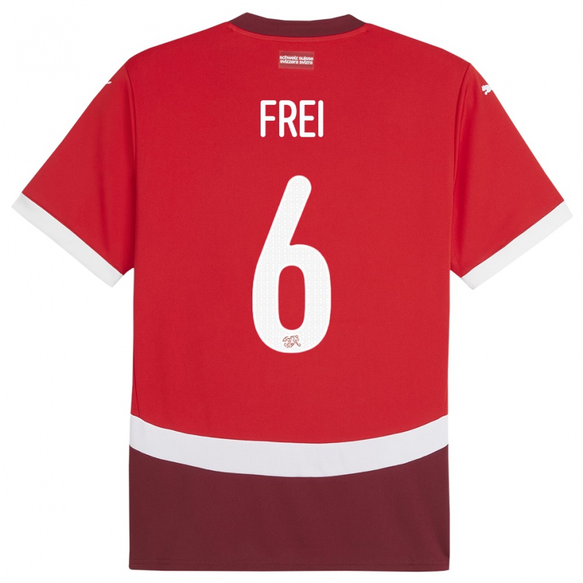 Niño Camiseta Suiza Fabian Frei #6 Rojo 1ª Equipación 24-26 La Camisa Argentina