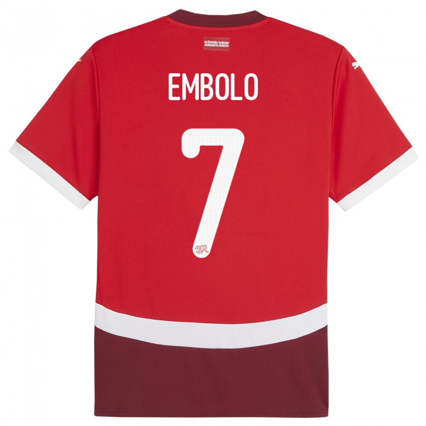 Niño Camiseta Suiza Breel Embolo #7 Rojo 1ª Equipación 24-26 La Camisa Argentina