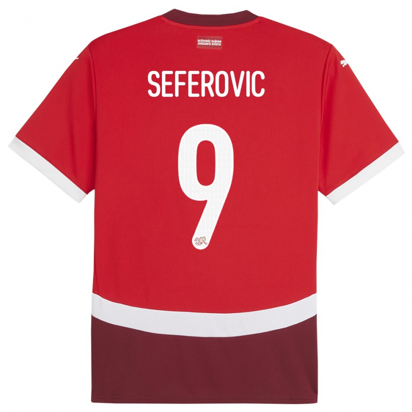 Niño Camiseta Suiza Haris Seferovic #9 Rojo 1ª Equipación 24-26 La Camisa Argentina