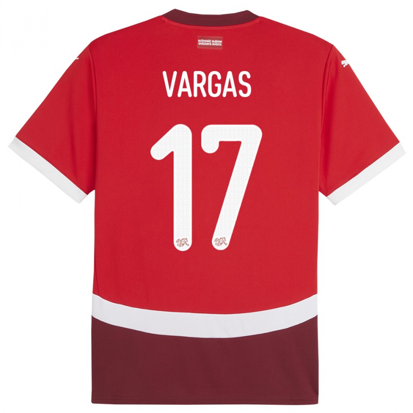 Niño Camiseta Suiza Ruben Vargas #17 Rojo 1ª Equipación 24-26 La Camisa Argentina