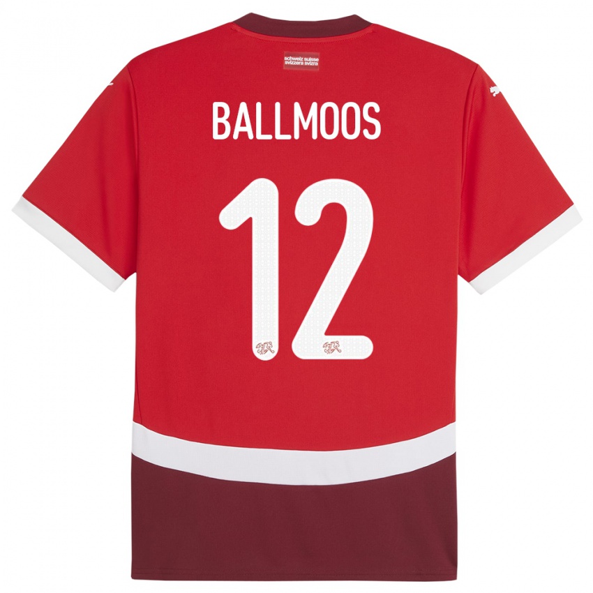 Niño Camiseta Suiza David Von Ballmoos #12 Rojo 1ª Equipación 24-26 La Camisa Argentina