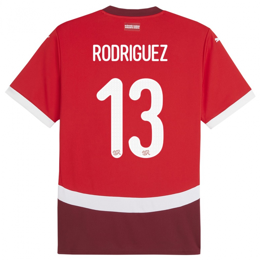 Niño Camiseta Suiza Ricardo Rodriguez #13 Rojo 1ª Equipación 24-26 La Camisa Argentina