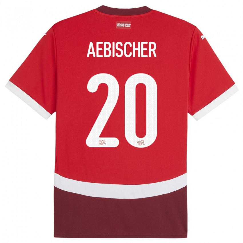 Niño Camiseta Suiza Michel Aebischer #20 Rojo 1ª Equipación 24-26 La Camisa Argentina