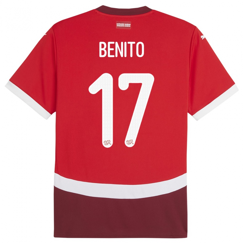 Niño Camiseta Suiza Loris Benito #17 Rojo 1ª Equipación 24-26 La Camisa Argentina