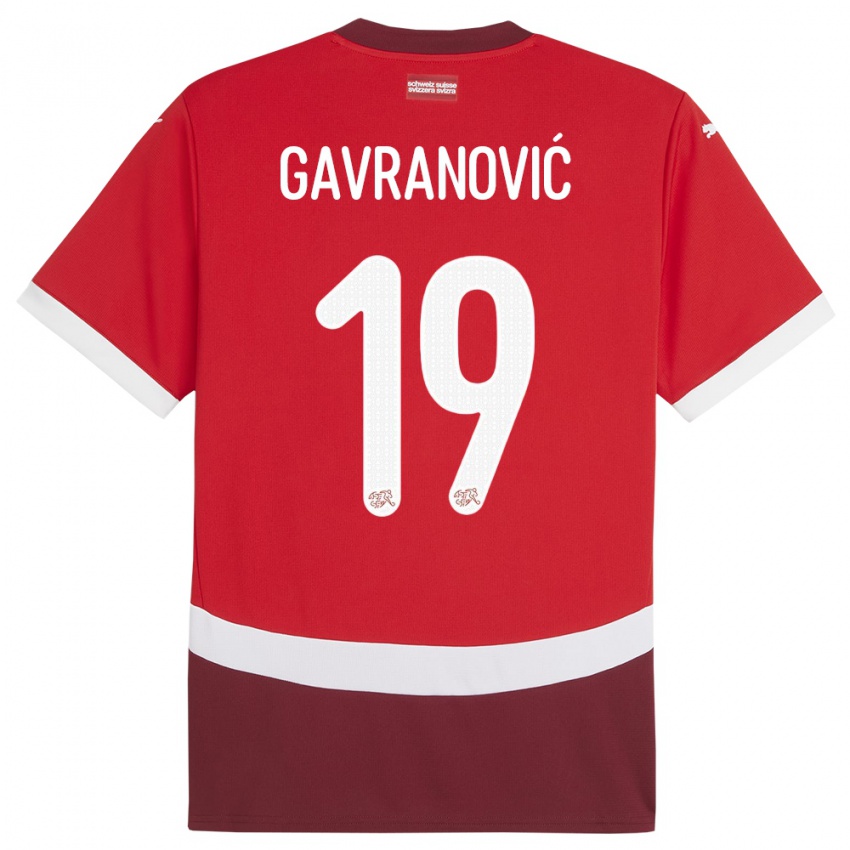 Niño Camiseta Suiza Mario Gavranovic #19 Rojo 1ª Equipación 24-26 La Camisa Argentina