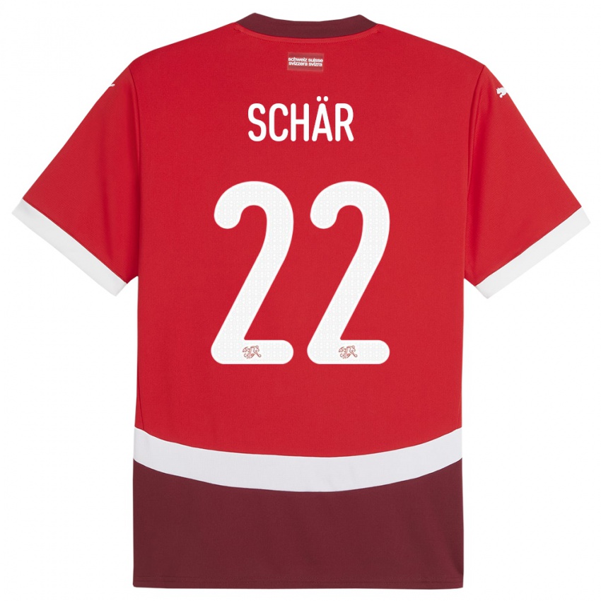 Niño Camiseta Suiza Fabian Schar #22 Rojo 1ª Equipación 24-26 La Camisa Argentina