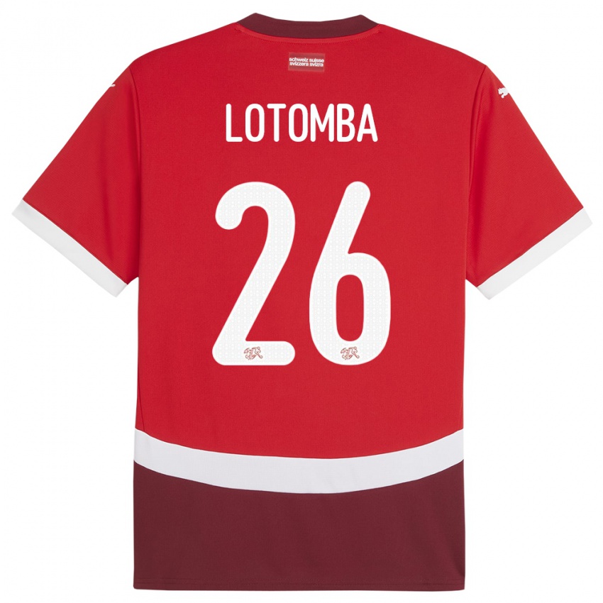 Niño Camiseta Suiza Jordan Lotomba #26 Rojo 1ª Equipación 24-26 La Camisa Argentina