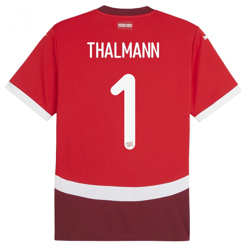 Niño Camiseta Suiza Gaelle Thalmann #1 Rojo 1ª Equipación 24-26 La Camisa Argentina