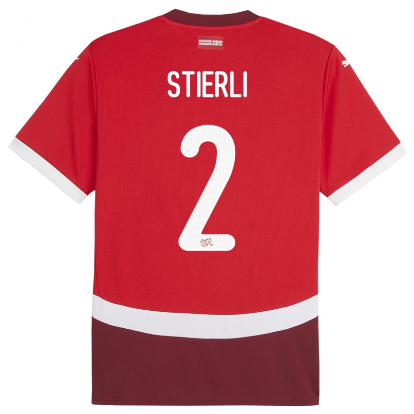 Niño Camiseta Suiza Julia Stierli #2 Rojo 1ª Equipación 24-26 La Camisa Argentina